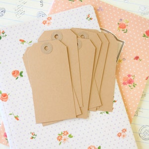 Étiquettes à bagage kraft marron chamois à l'ancienne