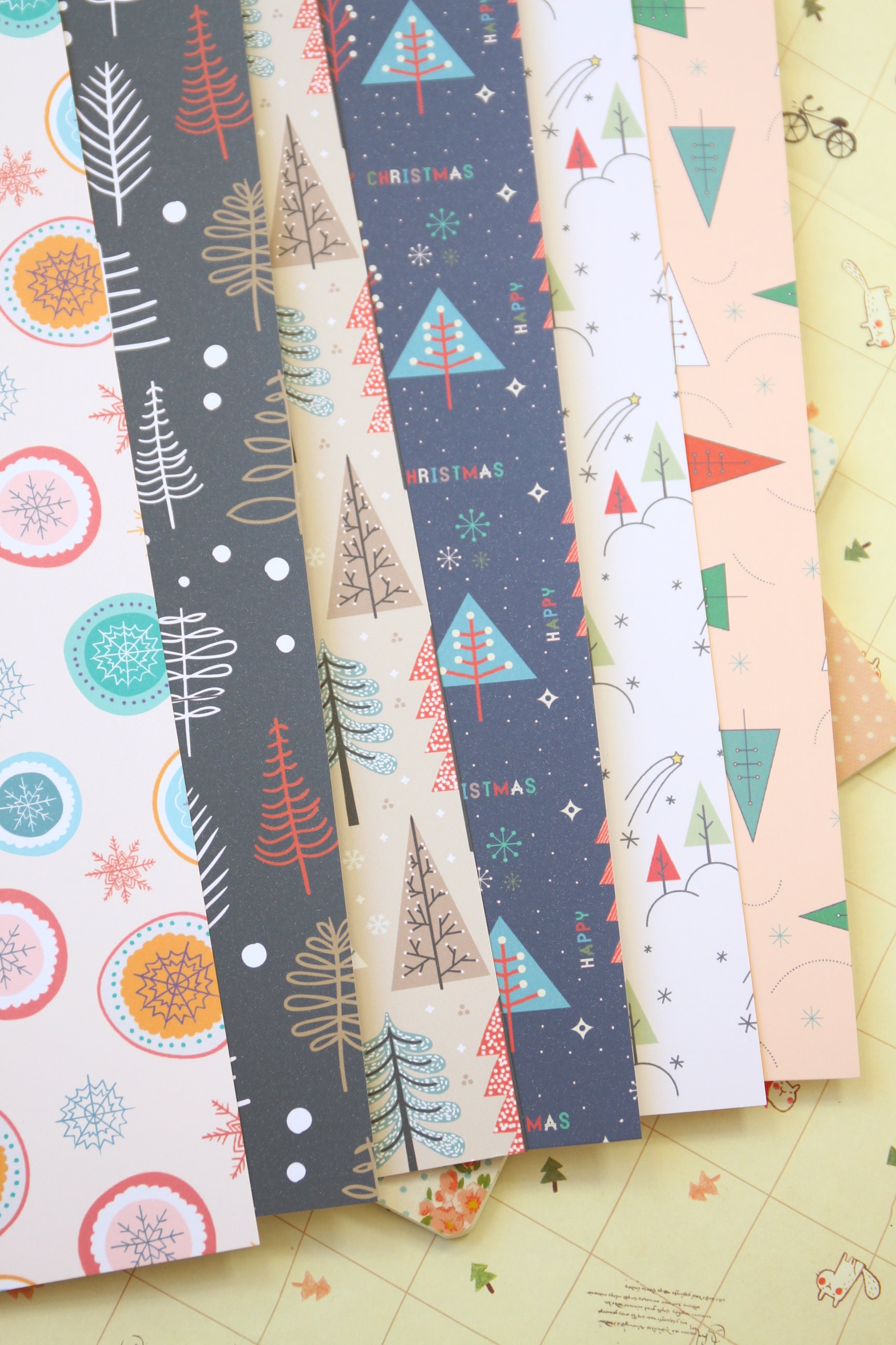 Set 02 Christmas Printed Card Stock 250gsm Etsy
