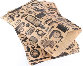 Medium Victorian Life Print Kraft Brown paper bags