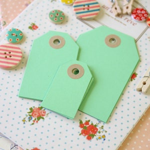 Mint Green handmade luggage tags image 2