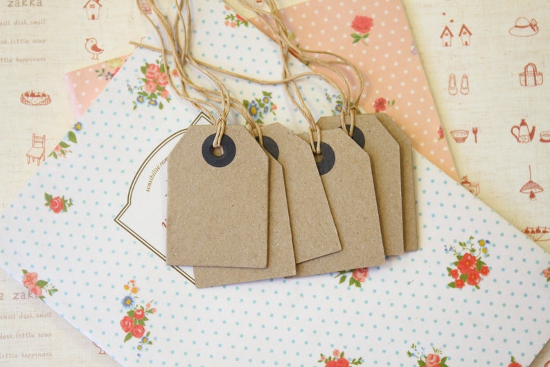 Kraft Brown Medium Luggage tags craft label blanks image 1