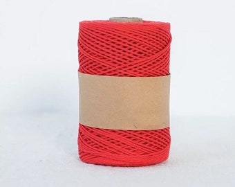 Cherry Red Weijie cotton macrame cord twine 200m