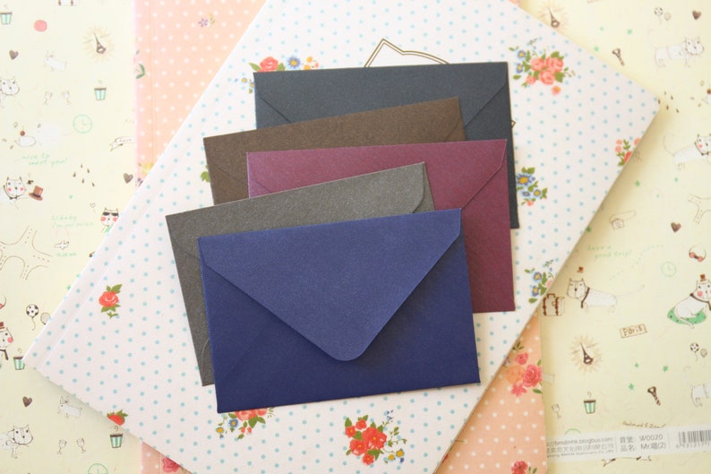 Medium Taupe Grey Pearlescent mini envelopes and note cards image 6