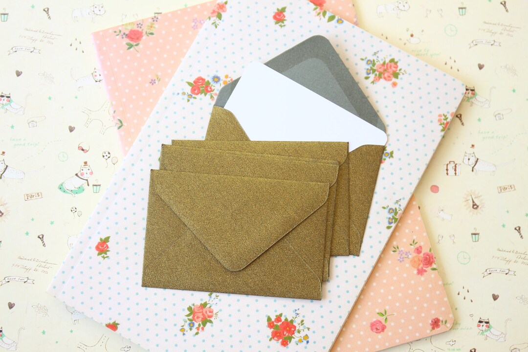 Champagne Green Textured Mini Envelopes and Note Cards - Etsy