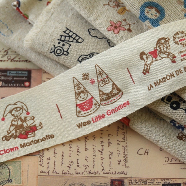 Wee GNOMES & DOLLS sewing tape Cotton fabric ribbon