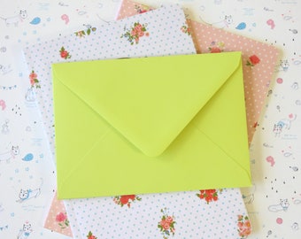 Pistachio Green vintage series blank C6 envelopes