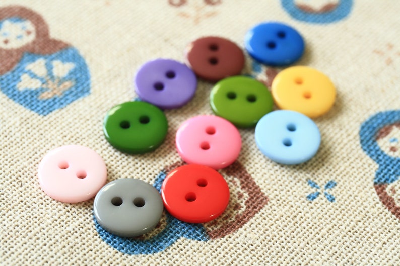 Light Blue zakka mini resin Candy Buttons 20pc Set image 4