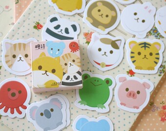 Round Animals Candy Poetry cartoon shapes stickers