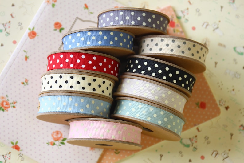 Beige with Cream Dots country style polka dot ribbon