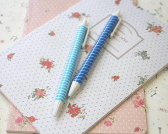Pure Life Blue Stripe deco pattern clicker pens
