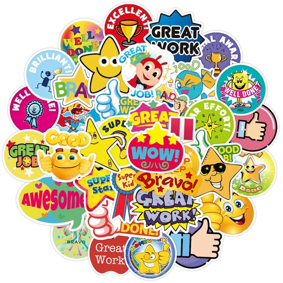 School Reward Large Cute Cartoon Stickers Etsy Canada