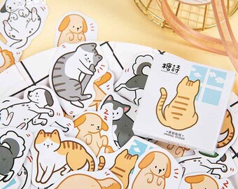 Daily Friends Candy Poetry cartoon shapes stickers - Cats Dogs