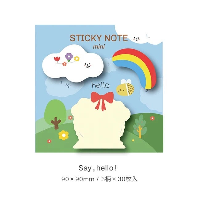 Sticky Note Mini Cartoon Shape Stick Notes - Etsy