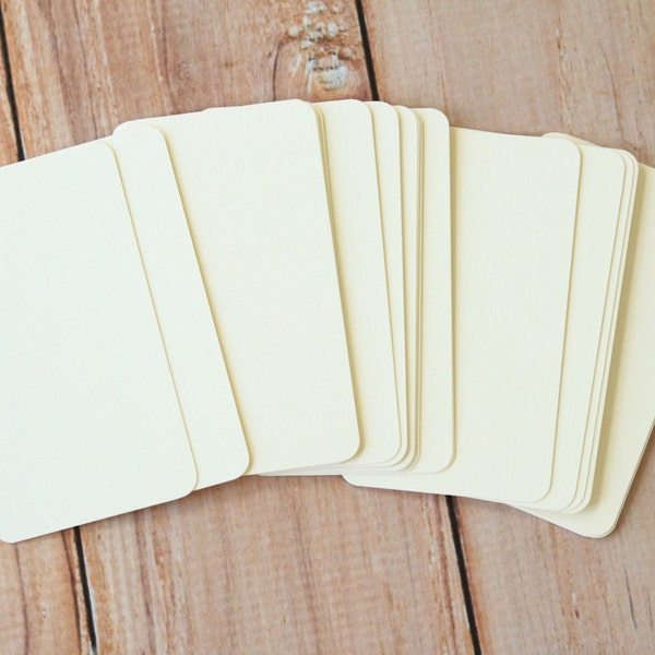 50pc Elegant LINEN Ivory Lakeland Series Business Card Blanks