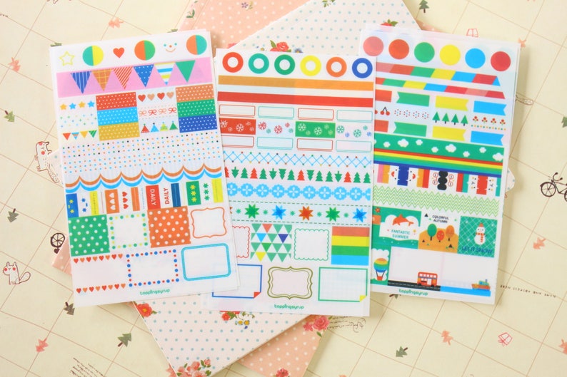 Rainbow Market scrapbooking diary stickers image 2