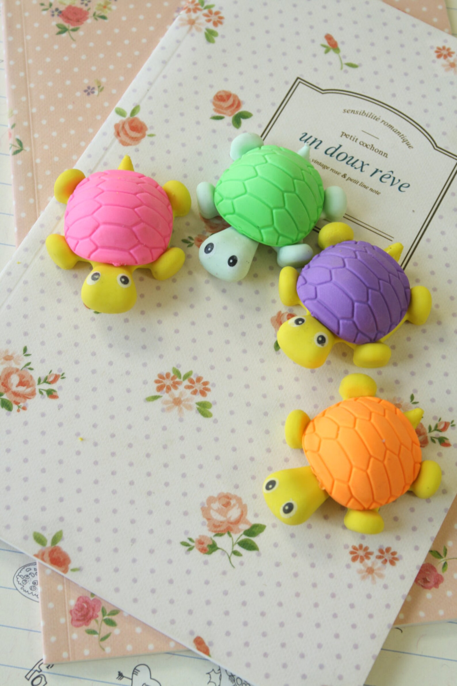 Violet & Yellow Little TURTLE Eraser Etsy