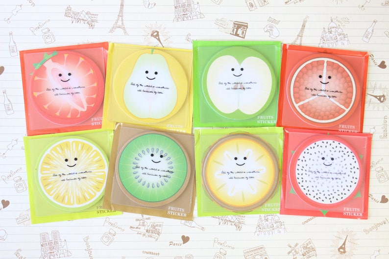 Kiwi Summer Fruits cartoon Sticky Notes