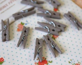 Clips de notas De Color Liso Marrón Mini Pegs