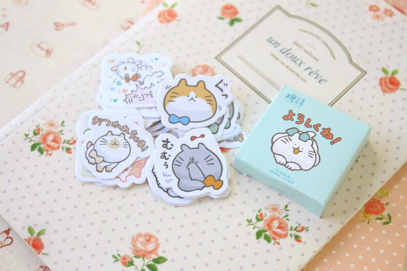 Funny Cats Candy Poetry Cartoon Shapes Stickers Etsy