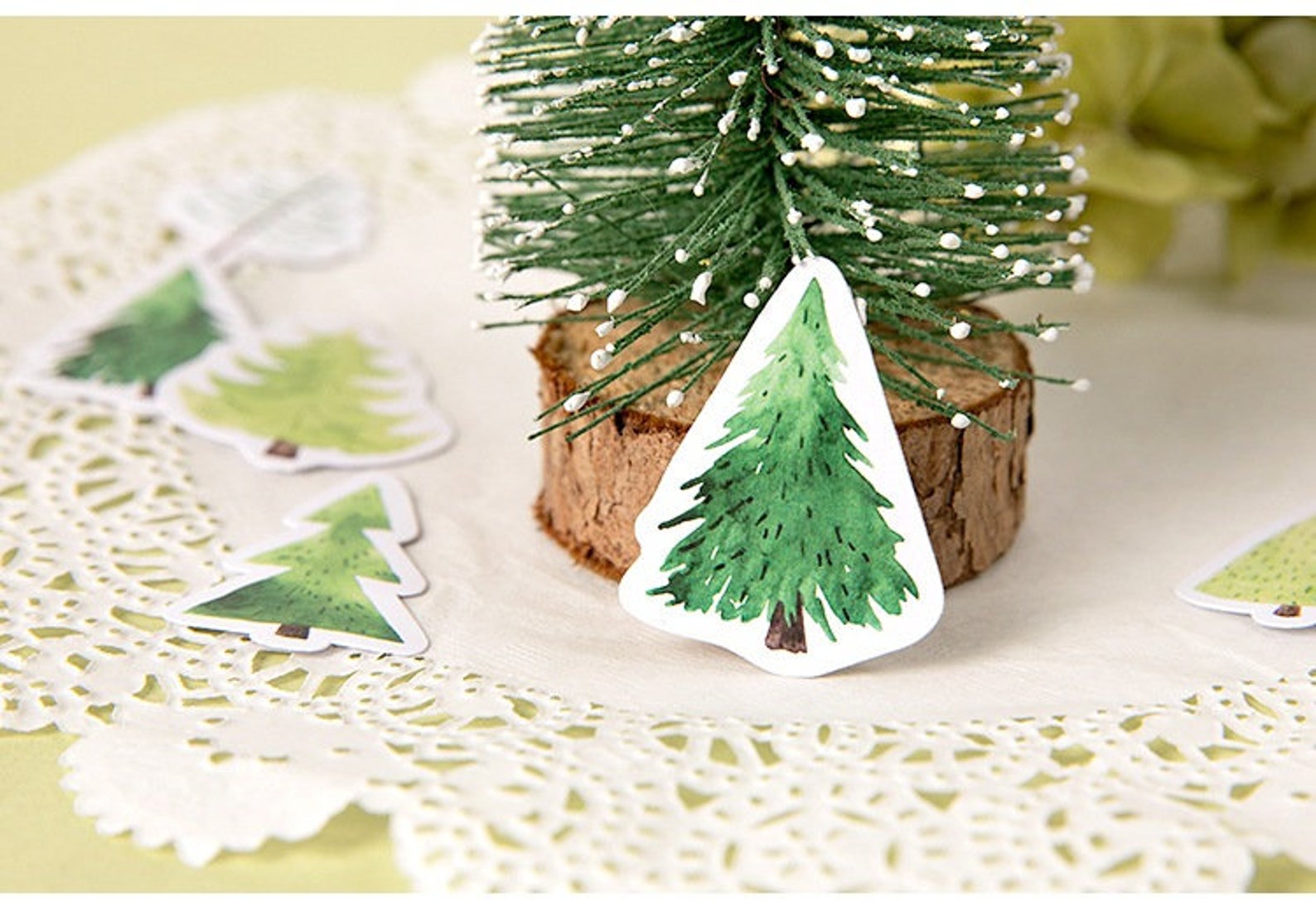 Green Forest Mocard Cartoon Shapes Stickers Etsy