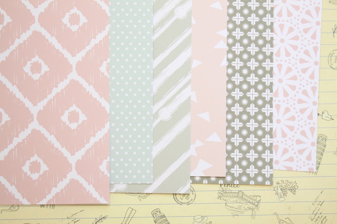 Set 01 Pink and Grey Mix Patterns Printed Card Stock 250gsm Etsy