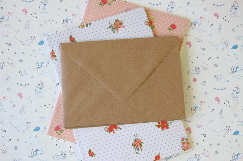 Ribbed Kraft Brown C6 plain envelopes bild 2