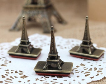 Eiffel Iron Tower Retro Seal craft diary rubber stamps