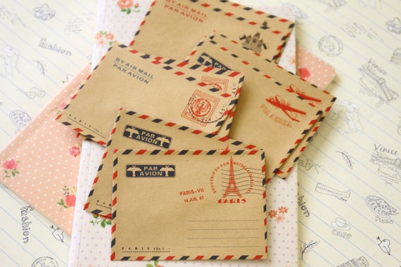 Souvenir de Paris mini kraft brown envelopes
