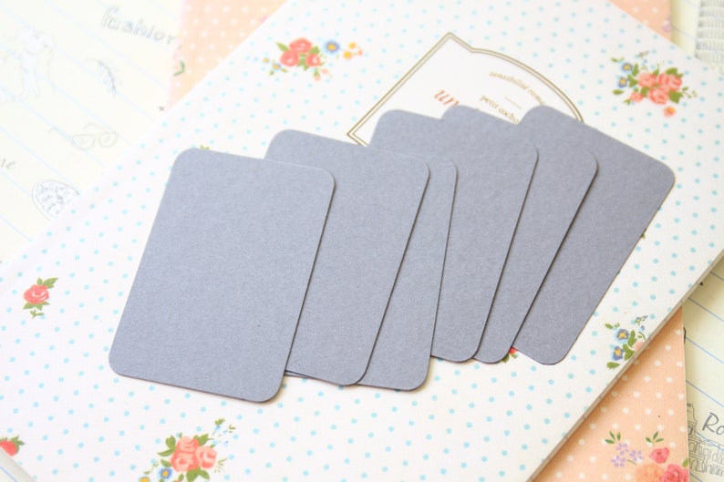 200pc Autumn Mix Colour Business Card Blanks Slate Grey