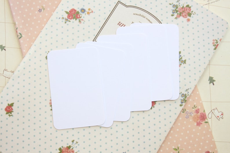 Cotton White Craft Style colour handmade blank business cards image 1