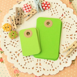 Chartreuse Lime Green reinforced Rounded Midi Tags