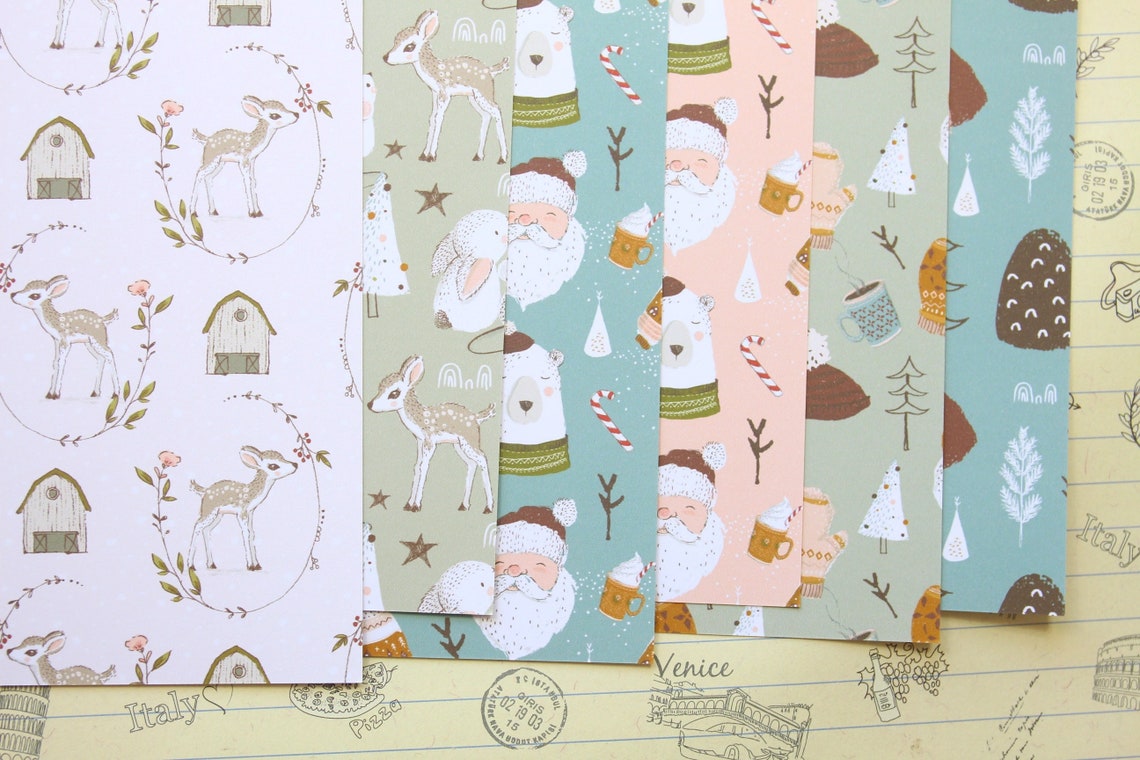 Set 01 Rustic Christmas Printed Card Stock 250gsm - Etsy