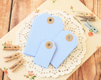 Cornflower Blue handmade reinforced colour Luggage Tags