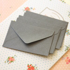 Medium Taupe Grey Pearlescent mini envelopes and note cards image 3