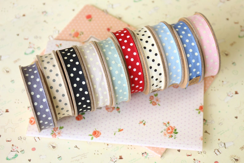 Beige with Cream Dots country style polka dot ribbon