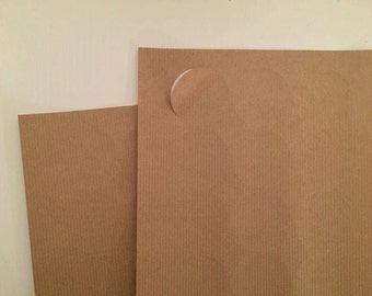 1 1/2 inch round Ribbed Kraft brown blank labels 175 pcs