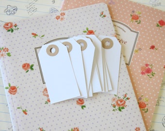 Old Fashioned White Luggage Tags