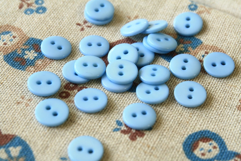 Light Blue zakka mini resin Candy Buttons 20pc Set image 1