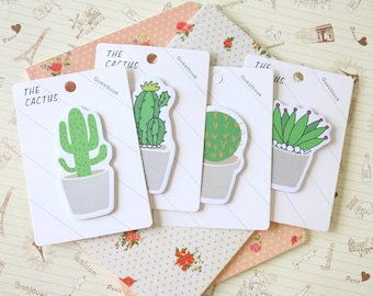 Cute Cactus succulent plants shapes sticky notes