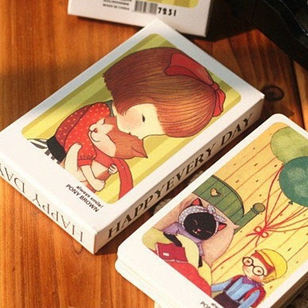 PONY BROWN Thinking of You cartoon scrapbooking cards