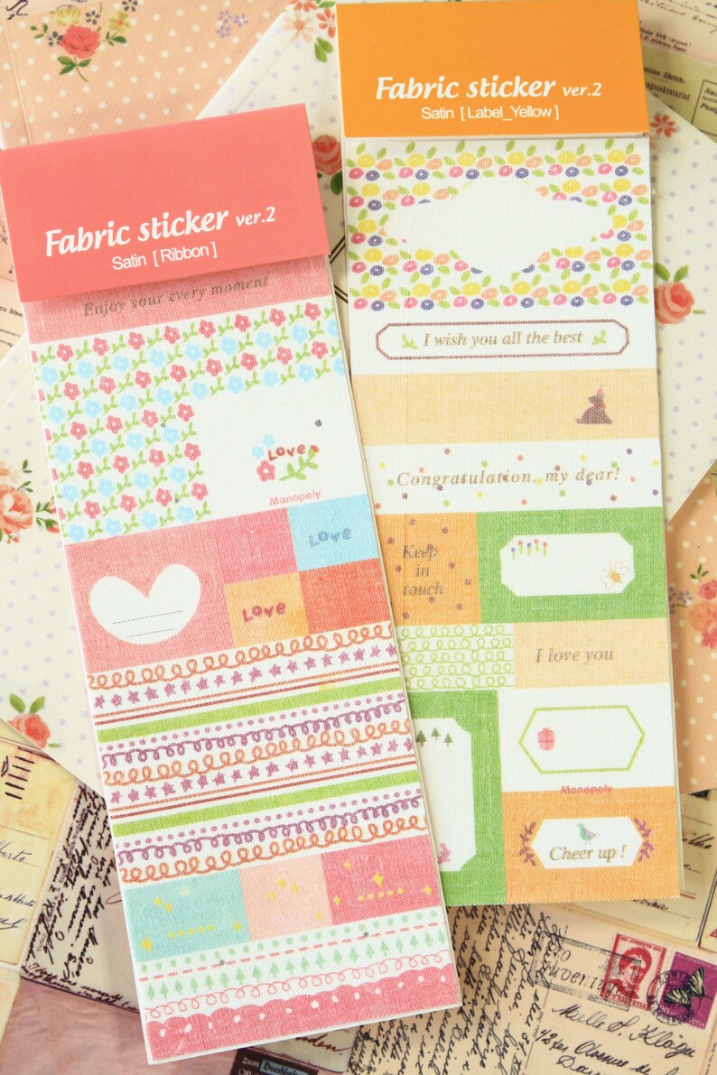 Mix Set Fabric Sticker Ver 2 self adhesive craft stickers | Etsy