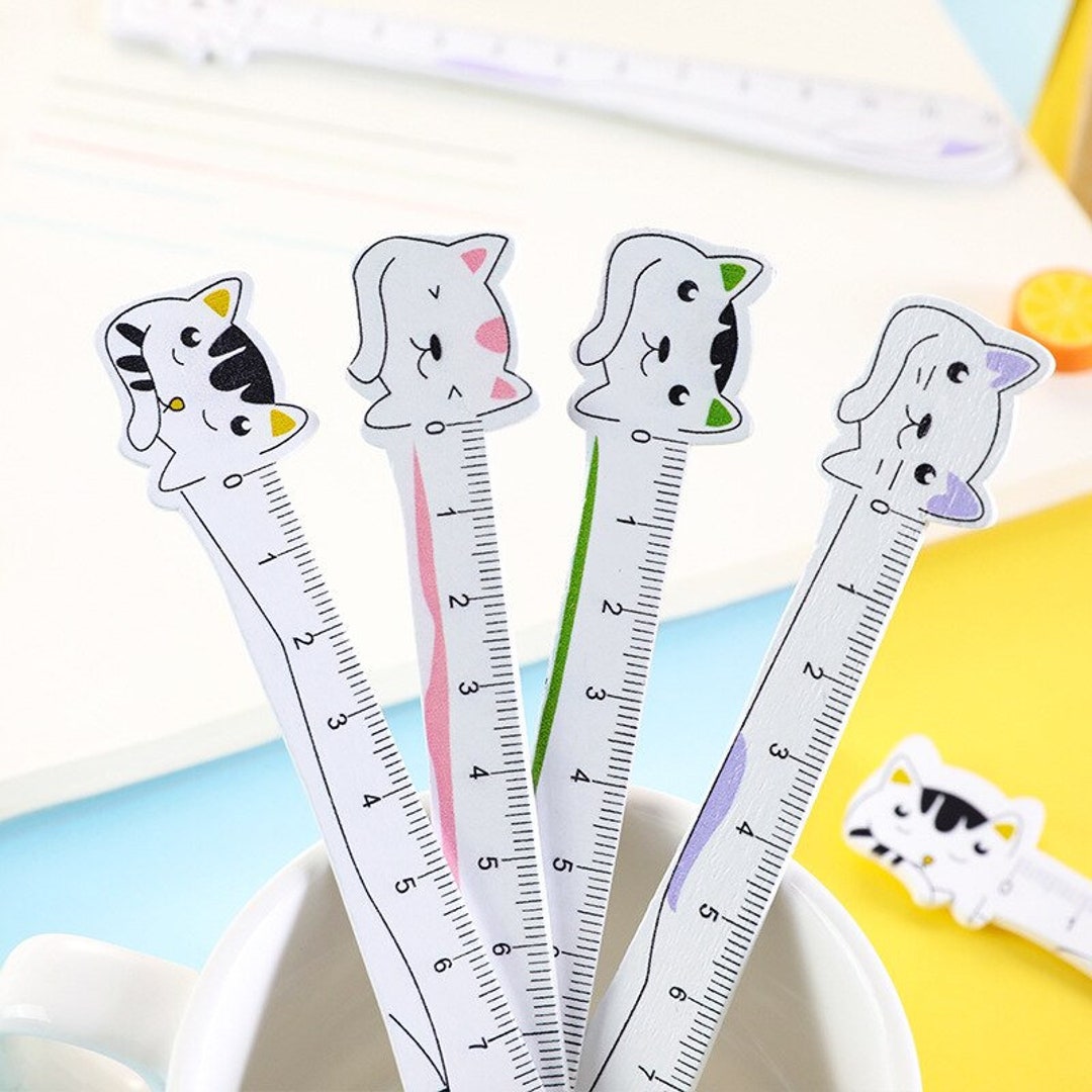 Creative Cartoon Cat Wooden Pocket Ruler - Etsy