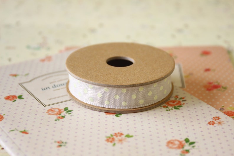 Beige with Cream Dots country style polka dot ribbon
