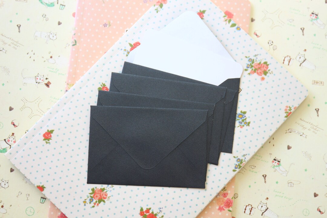 Black Slate Pearlescent Mini Envelopes and Note Cards - Etsy