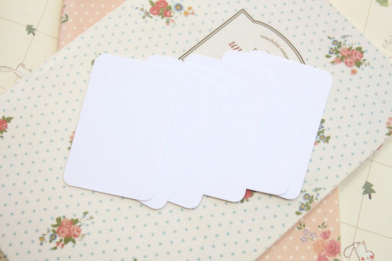 Cotton White Craft Style colour handmade blank business cards image 5