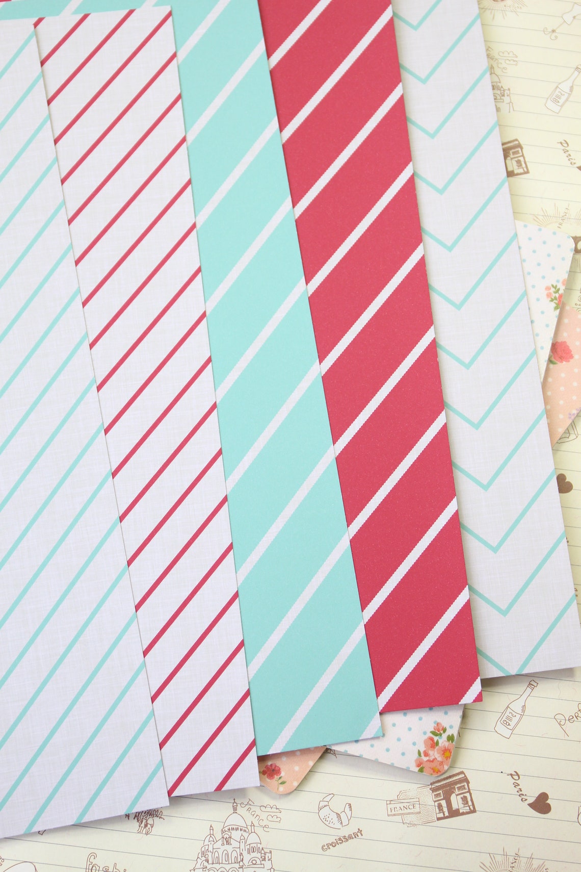 Set 01 Linen Patterns Printed Card Stock 250gsm Etsy