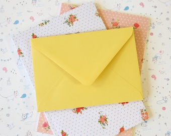 Citron Yellow vintage series blank C6 envelopes