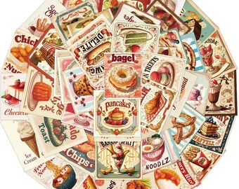 Retro Food large cute cartoon stickers