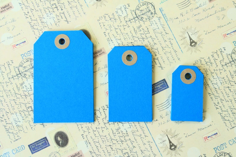 AQUAMARINE Blue Reinforced Luggage Tags
