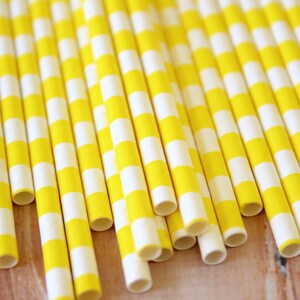 Yellow Circle Stripe Paper Straws image 3